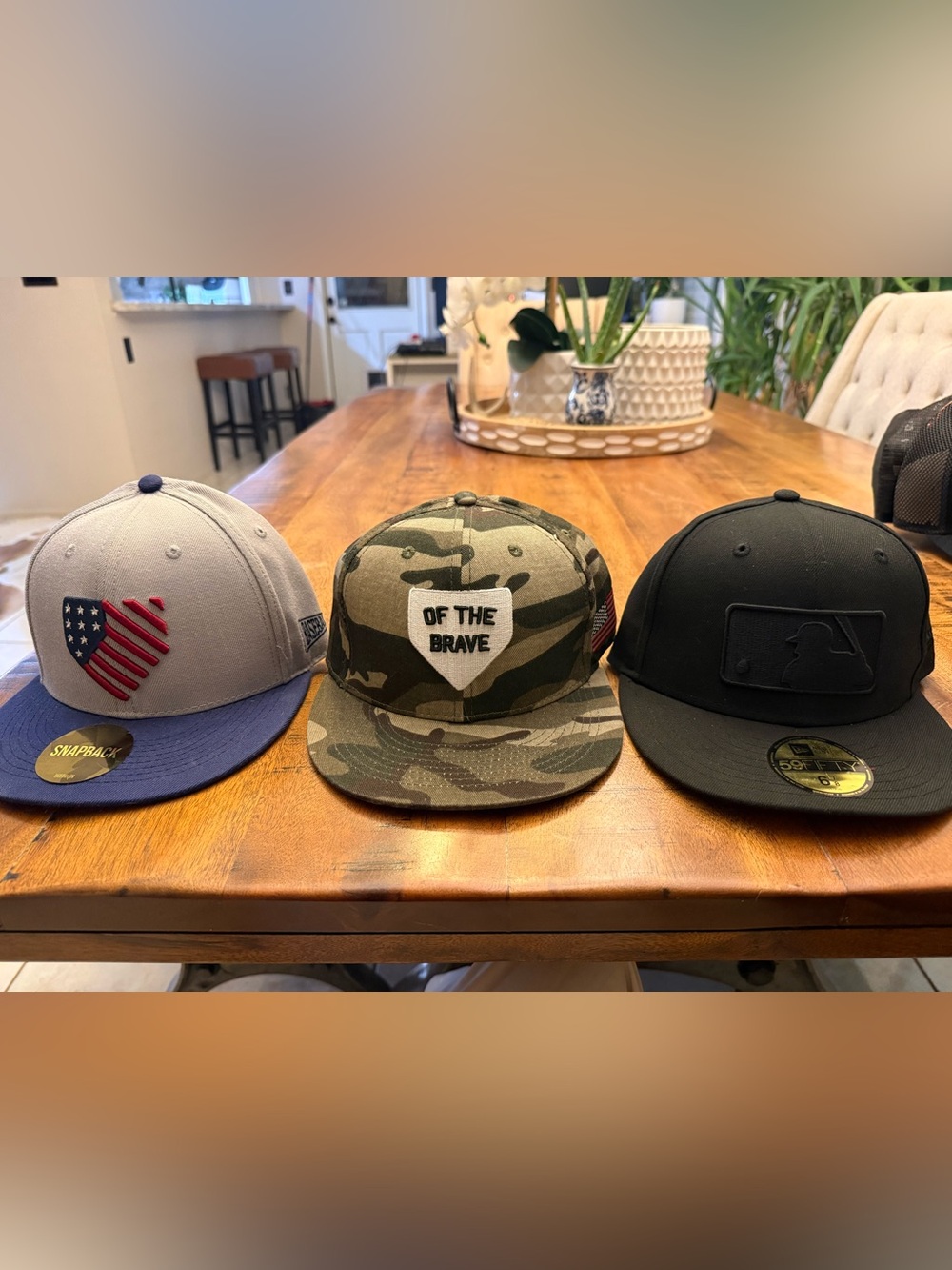 3 new baseball hats.  2 Basballism snap backs and MLB 6 7/8z